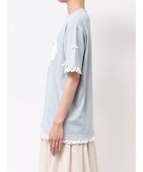 merry jenny(メリージェニー)の「マロンクリームribbonスリーブTee(Tシャツ/カットソー・レディース・ライトブルー/オフホワイト・FREE)」の21枚目の写真