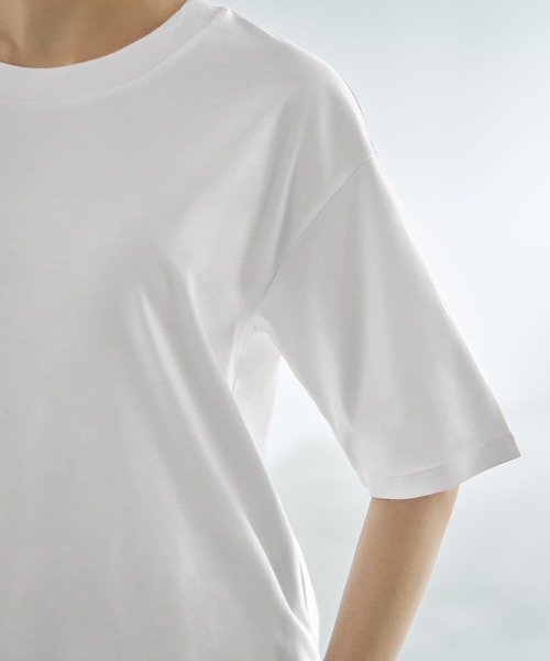 STYLE DELI(スタイルデリ)の「【ものづくりJAPAN】DIORAMA ベーシックボーイズTシャツ(Tシャツ/カットソー・レディース・ホワイト/ブラック・FREE)」の14枚目の写真