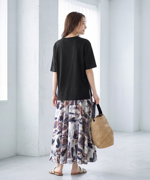STYLE DELI(スタイルデリ)の「【ものづくりJAPAN】DIORAMA ベーシックボーイズTシャツ(Tシャツ/カットソー・レディース・ホワイト/ブラック・FREE)」の7枚目の写真