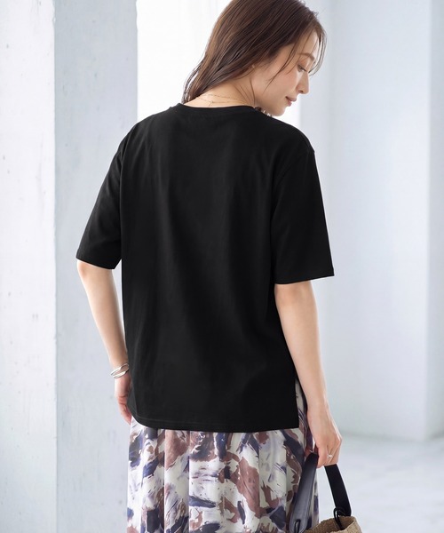 STYLE DELI(スタイルデリ)の「【ものづくりJAPAN】DIORAMA ベーシックボーイズTシャツ(Tシャツ/カットソー・レディース・ホワイト/ブラック・FREE)」の6枚目の写真
