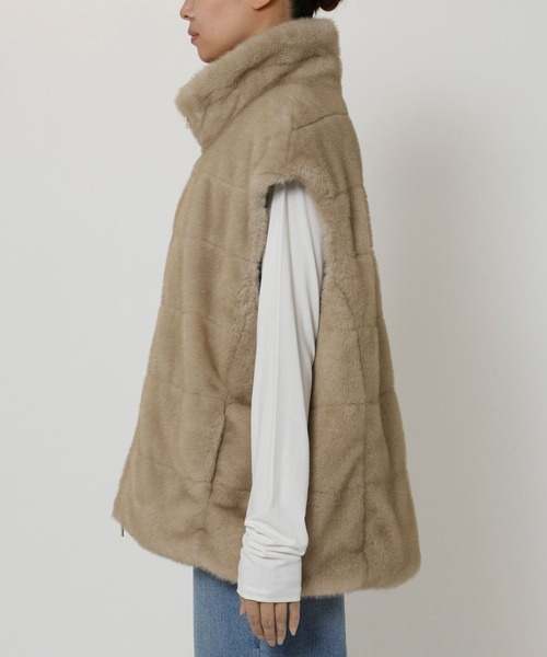 BARNYARDSTORM（バンヤードストーム）の「BARNYARDSTORM / ミンクライクドロストベスト（ベスト・レディース・チャコール/ベージュ・FREE）」の21枚目の写真