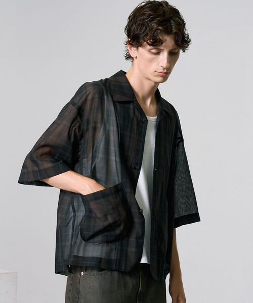 シアーチェックシャツジャケット（シャツ/ブラウス）｜PUBLIC TOKYO