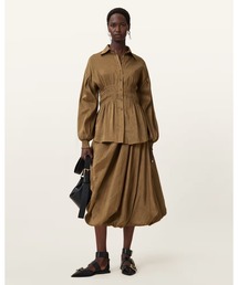 ALLSAINTS（オールセインツ）の「NIA DRAPED MIDI SKIRT | NIA ドレープ ミディ スカート（スカート）」