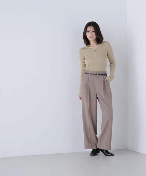 NATURAL BEAUTY BASIC(ナチュラルビューティーベーシック)の「◇フェイクレザーベルテッドワイドパンツ(その他パンツ・レディース・チャコールグレー/ベージュ・SMALL/MEDIUM/P/S)」の15枚目の写真