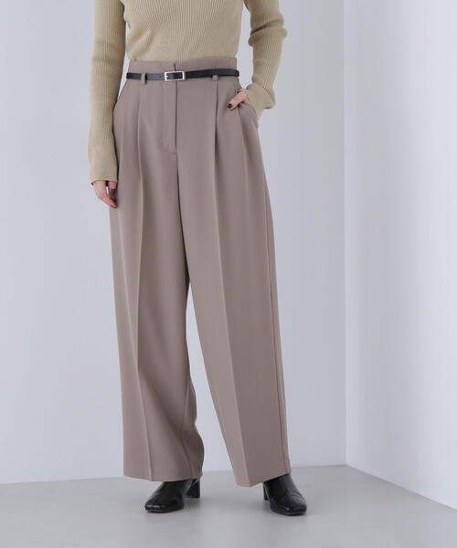 NATURAL BEAUTY BASIC(ナチュラルビューティーベーシック)の「◇フェイクレザーベルテッドワイドパンツ(その他パンツ・レディース・チャコールグレー/ベージュ・SMALL/MEDIUM/P/S)」の12枚目の写真