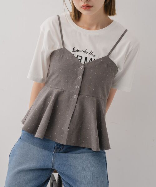 RETRO GIRL（レトロガール）の「前開きフリルビスチェ（シャツ/ブラウス・レディース・グレー系その他/ダークブルー/ブラック系その他4・FREE）」の3枚目の写真