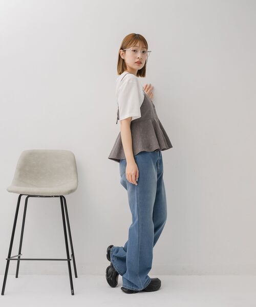 RETRO GIRL（レトロガール）の「前開きフリルビスチェ（シャツ/ブラウス・レディース・グレー系その他/ダークブルー/ブラック系その他4・FREE）」の7枚目の写真