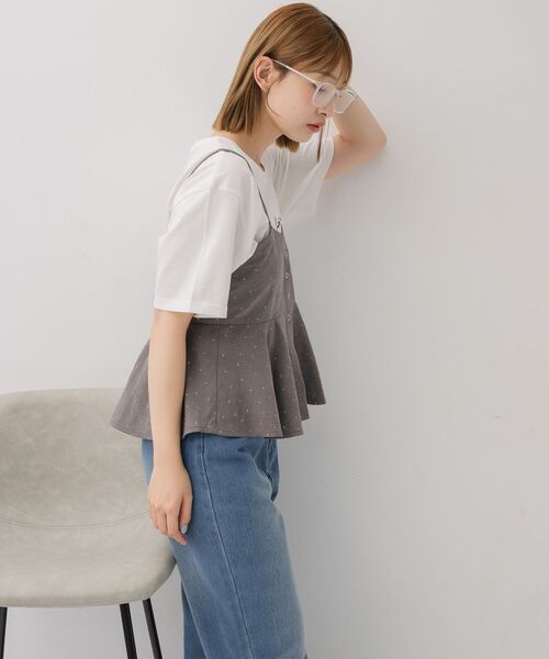 RETRO GIRL（レトロガール）の「前開きフリルビスチェ（シャツ/ブラウス・レディース・グレー系その他/ダークブルー/ブラック系その他4・FREE）」の11枚目の写真