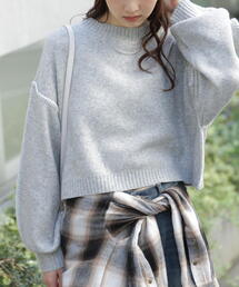 FREE'S MART | ◆杢ストレッチ総針配色ステッチニット(ニット/セーター)