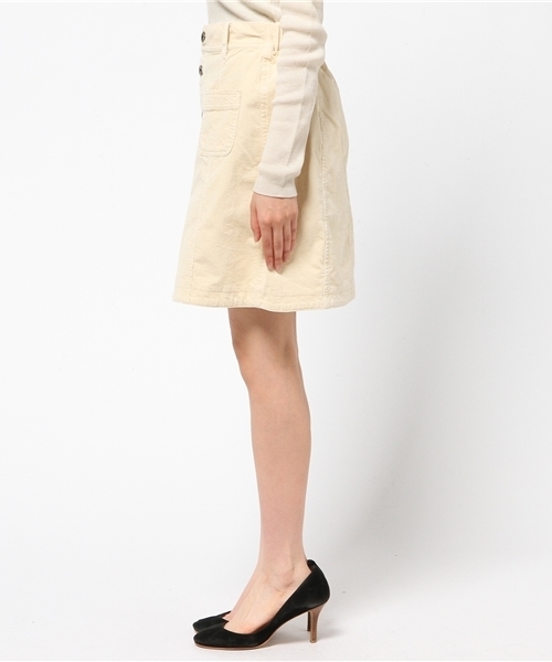 Every very nice claup（エブリィベリーナイスクラップ）の「コール天台形前釦ＳＫ（スカート・レディース・クリーム/ベージュ/ピンク系その他/キャメル・FREE）」の6枚目の写真