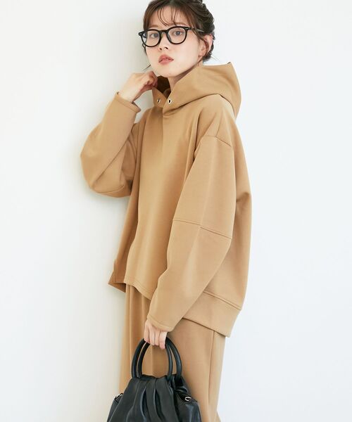 le.coeur blanc（ルクールブラン）の「ダンボールニットパーカー×スカートセット（ワンピース・レディース・ブラック/キャメル・38）」の11枚目の写真