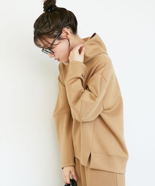 le.coeur blanc（ルクールブラン）の「ダンボールニットパーカー×スカートセット（ワンピース・レディース・ブラック/キャメル・38）」の12枚目の写真