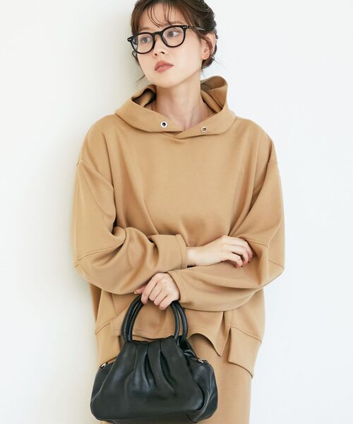 le.coeur blanc（ルクールブラン）の「ダンボールニットパーカー×スカートセット（ワンピース・レディース・ブラック/キャメル・38）」の14枚目の写真