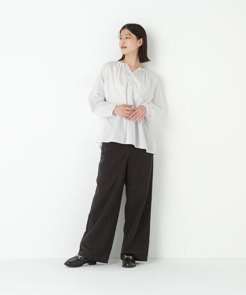 ✿値下✿【human woman】未使用　パンツ　黒　L セール】 ◇セルロースコットンセミワイドパンツ （パンツ