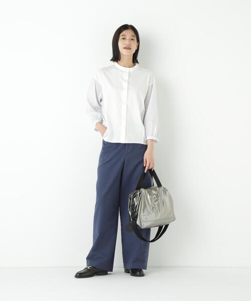 human woman（ヒューマンウーマン）の「【5サイズ展開】◆ストレッチエアリードットコードセミワイドパンツ（その他パンツ・レディース・ブルー/ブラック系その他/ベージュ・SMALL/MEDIUM/LARGE/X-SMALL/X-LARGE）」の7枚目の写真