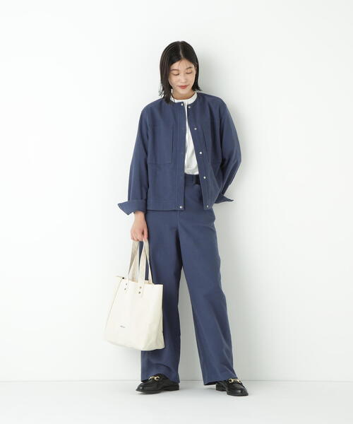 human woman（ヒューマンウーマン）の「【5サイズ展開】◆ストレッチエアリードットコードセミワイドパンツ（その他パンツ・レディース・ブルー/ブラック系その他/ベージュ・SMALL/MEDIUM/LARGE/X-SMALL/X-LARGE）」の8枚目の写真