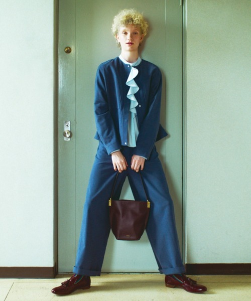 human woman（ヒューマンウーマン）の「【5サイズ展開】◆ストレッチエアリードットコードセミワイドパンツ（その他パンツ・レディース・ブルー/ブラック系その他/ベージュ・SMALL/MEDIUM/LARGE/X-SMALL/X-LARGE）」の3枚目の写真