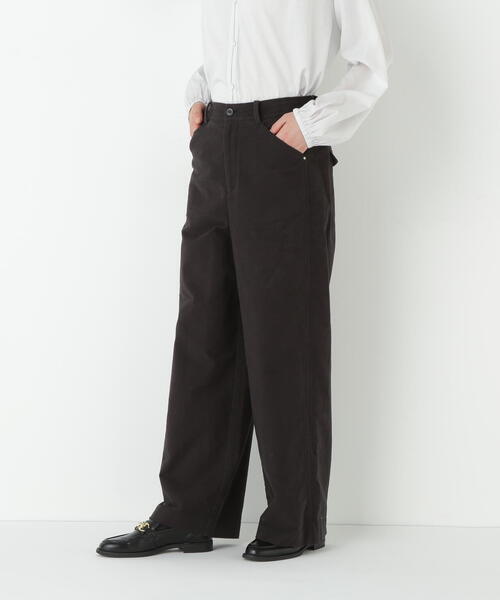 human woman（ヒューマンウーマン）の「【5サイズ展開】◆ストレッチエアリードットコードセミワイドパンツ（その他パンツ・レディース・ブルー/ブラック系その他/ベージュ・SMALL/MEDIUM/LARGE/X-SMALL/X-LARGE）」の5枚目の写真