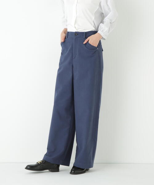 human woman（ヒューマンウーマン）の「【5サイズ展開】◆ストレッチエアリードットコードセミワイドパンツ（その他パンツ・レディース・ブルー/ブラック系その他/ベージュ・SMALL/MEDIUM/LARGE/X-SMALL/X-LARGE）」の6枚目の写真