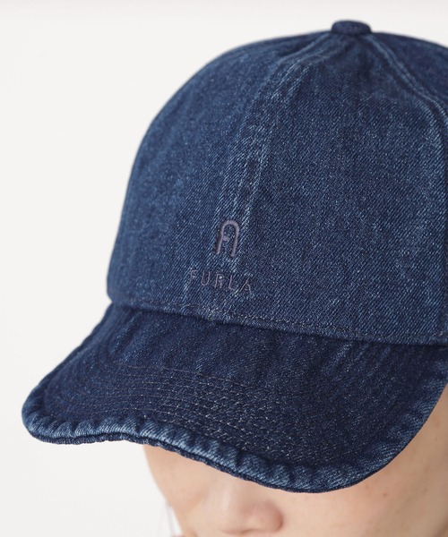 Bロゴ刺繍デニム風キャップ ロゴ刺繍デニムキャップ｜帽子・ヘアアクセサリー｜ニコル公式