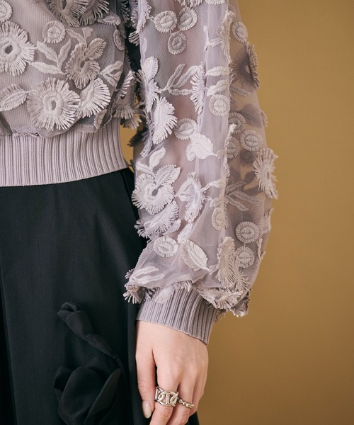 セール】チュールレースカーディガン（カーディガン/ボレロ）｜Audie a