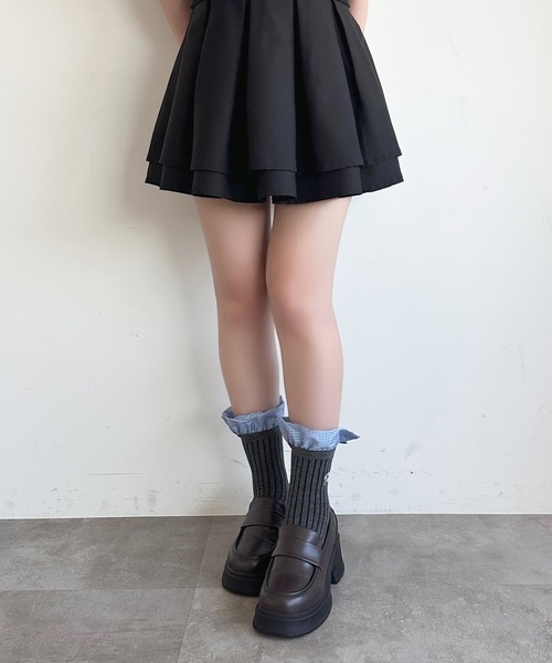 apres jour（アプレジュール）の「【apres jour×ARIAZ】フリル刺繍ソックス（ソックス/靴下・レディース・ホワイト/チャコールグレー/グレー/ブラック・FREE）」の11枚目の写真