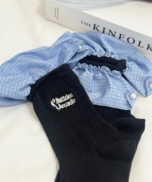 apres jour（アプレジュール）の「【apres jour×ARIAZ】フリル刺繍ソックス（ソックス/靴下・レディース・ホワイト/チャコールグレー/グレー/ブラック・FREE）」の15枚目の写真