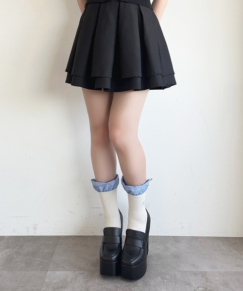 apres jour（アプレジュール）の「【apres jour×ARIAZ】フリル刺繍ソックス（ソックス/靴下・レディース・ホワイト/チャコールグレー/グレー/ブラック・FREE）」の6枚目の写真