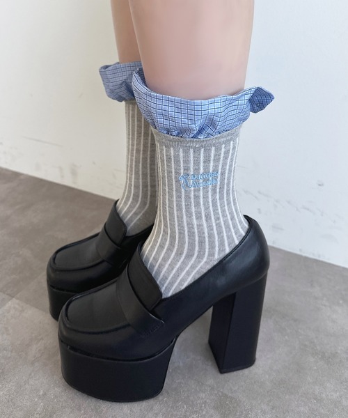 apres jour（アプレジュール）の「【apres jour×ARIAZ】フリル刺繍ソックス（ソックス/靴下・レディース・ホワイト/チャコールグレー/グレー/ブラック・FREE）」の12枚目の写真