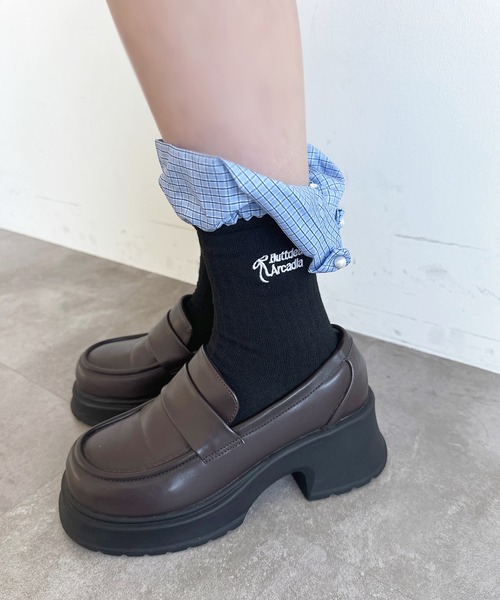 apres jour（アプレジュール）の「【apres jour×ARIAZ】フリル刺繍ソックス（ソックス/靴下・レディース・ホワイト/チャコールグレー/グレー/ブラック・FREE）」の7枚目の写真