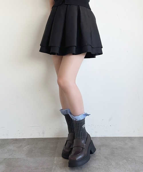 apres jour（アプレジュール）の「【apres jour×ARIAZ】フリル刺繍ソックス（ソックス/靴下・レディース・ホワイト/チャコールグレー/グレー/ブラック・FREE）」の10枚目の写真