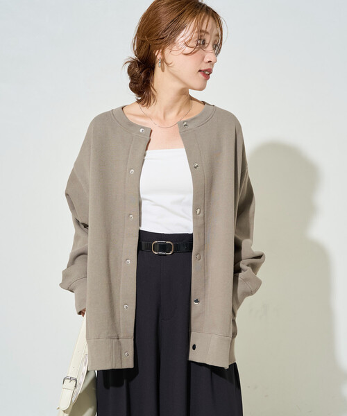 限定展開 ヘビーウェイト スウェット スナップ カーディガン