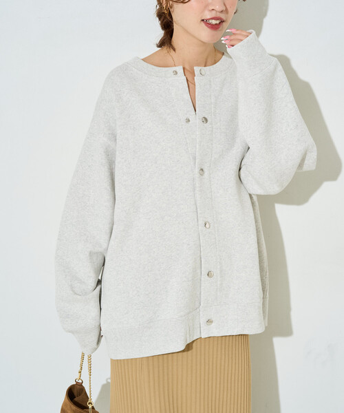 限定展開 ヘビーウェイト スウェット スナップ カーディガン
