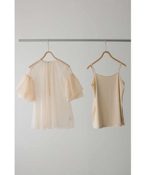 ギャザースリーブチュールトップ（シャツ/ブラウス）｜STYLEMIXER