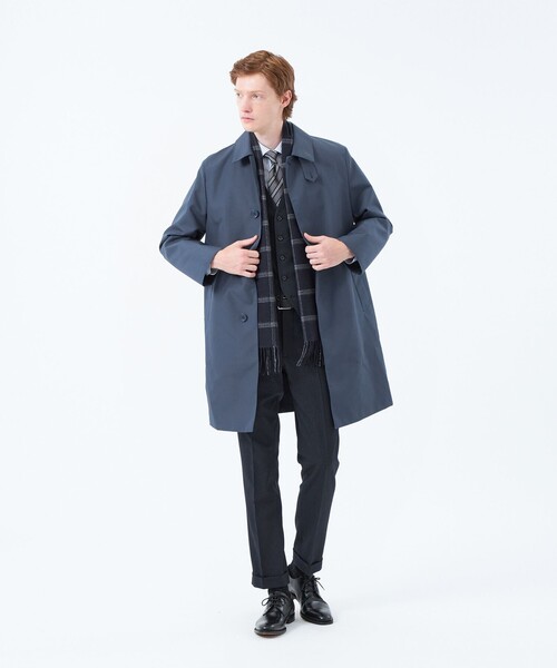 MACKINTOSH PHILOSOPHY(マッキントッシュ フィロソフィー)の「3層ブロードボンディング WELLINGTON「ウェリントン」(ステンカラーコート・メンズ・ブルー系その他7/ダークネイビー/ライトベージュ/ダークブラウン・40/38/42/36)」の21枚目の写真