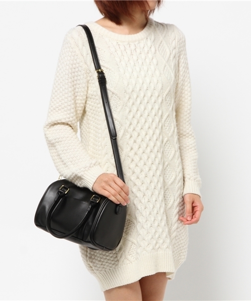 B:MING by BEAMS(ビーミングバイビームス)の「ビーミング by ビームス / フェイクレザーminiボストン(トートバッグ・レディース・ホワイト/ブラック・ONE SIZE)」の13枚目の写真