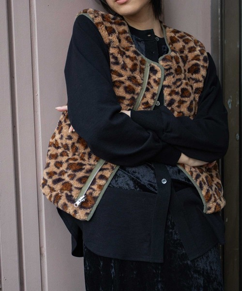 キルティングタフタ×ボアリバーシブルジレ