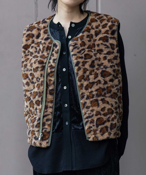 キルティングタフタ×ボアリバーシブルジレ