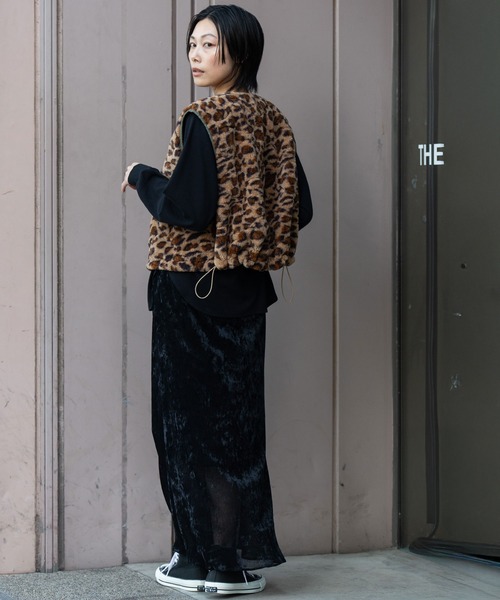 キルティングタフタ×ボアリバーシブルジレ