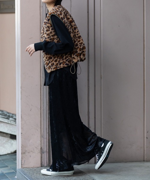 キルティングタフタ×ボアリバーシブルジレ