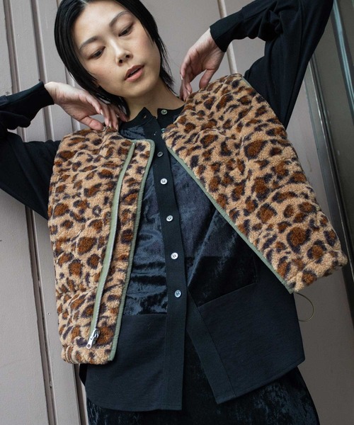 キルティングタフタ×ボアリバーシブルジレ