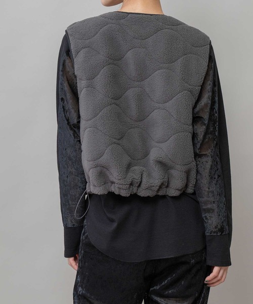 キルティングタフタ×ボアリバーシブルジレ