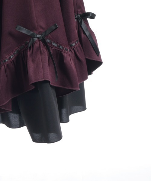 axes femme（アクシーズファム）の「ハシゴレース×リボン配色スカート（スカート・レディース・ブルーグリーン/ブラウン/ブラック/ワイン・FREE）」の9枚目の写真