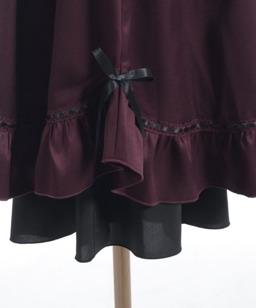 axes femme（アクシーズファム）の「ハシゴレース×リボン配色スカート（スカート・レディース・ブルーグリーン/ブラウン/ブラック/ワイン・FREE）」の7枚目の写真