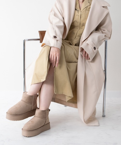 Bridget Birkin(ブリジットバーキン)の「【Bridget Birkin】スエード調ムートンブーツ(553037)(ブーツ・レディース・ブラック系その他/キャメル/ベージュ系その他・LL/L/S/M)」の12枚目の写真