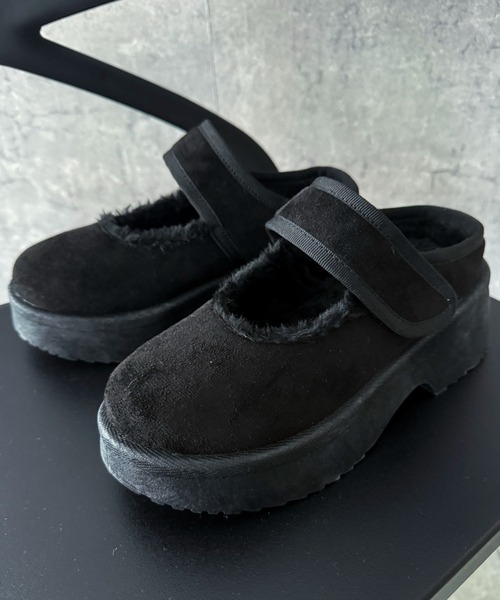 WEGO(ウィゴー)の「WEGO/【25年秋冬新作】ムートンタッチメリージェーンシューズ(スリッポン・レディース・ブラック/キャメル・LARGE/MEDIUM/SMALL)」の10枚目の写真