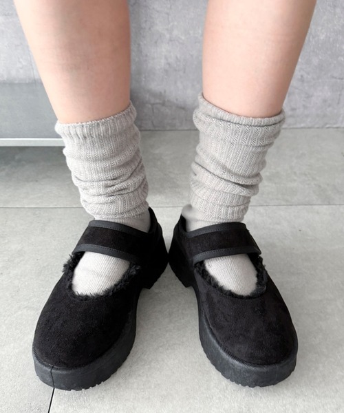 セール】WEGO/【25年秋冬新作】ムートンタッチメリージェーンシューズ