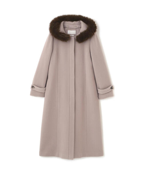 PROPORTION BODY DRESSING(プロポーションボディドレッシング)の「モッサフードフェイクファーロングコート / 1215252102(ステンカラーコート・レディース・ブラック/ベージュ/ダークグレー・MEDIUM/P/S/SMALL)」の4枚目の写真