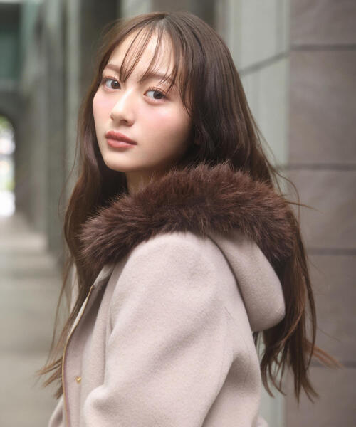 季節外大特価❣️お買い得タグ付き新品未使用 リアルファーベージュ ロングコート ウィルセレクション WILLSELECTION FOXファー付きロングダウン