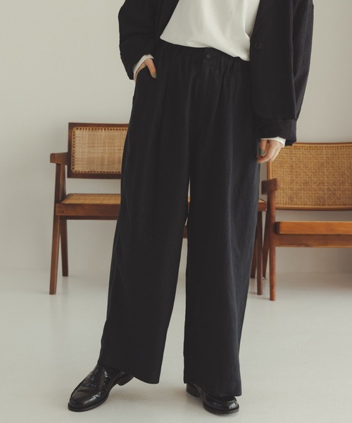 セール】《natural by clip》リネンツイルバギーパンツ[プチサイズあり
